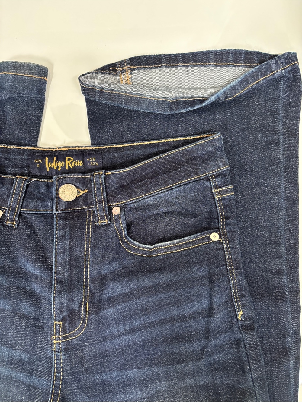 Indigo Rein women’s flare distressed jeans